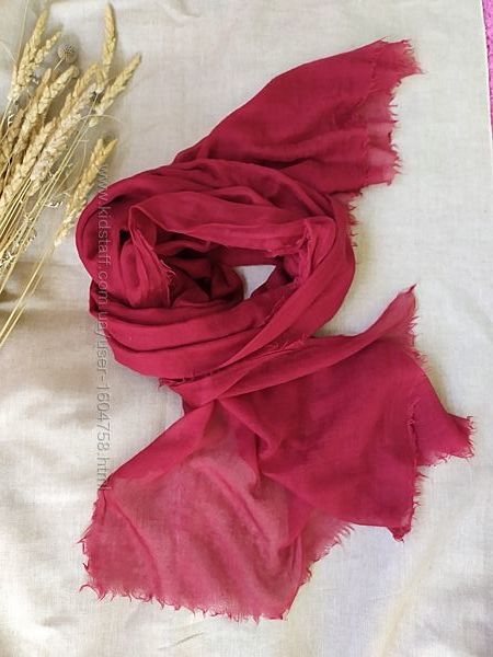 Широкий марсаловый бордовый кашемировый шарф палантин  Riviera / хиджаб 