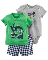 Боди Футболка Шорты Carters. Летний комплект тройка для мальчика 121I132