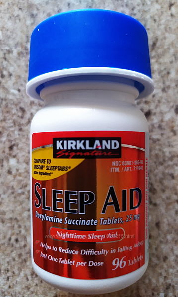 Sleep Aid, снодійний засіб, 25 Mg Kirkland США.