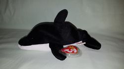 Ty beanie babies мягкая игрушка кит, касатка лежачая Splash раритет 1993г