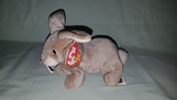 Ty beanie babies мягкая игрушка зайчик, кролик Nibbly коллекционная 1999 г