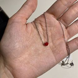 Колье браслет сердце серебро