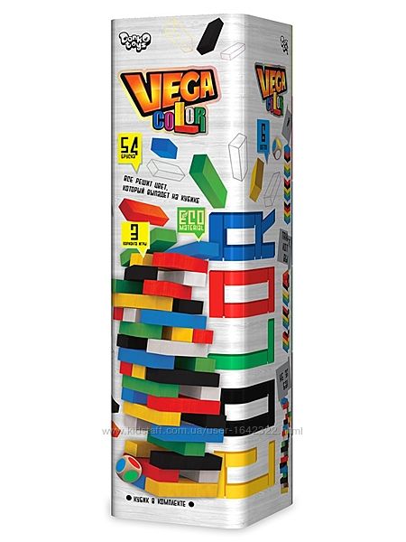 Настольная игра VeGa Color Цветная Дженга Danko Toys