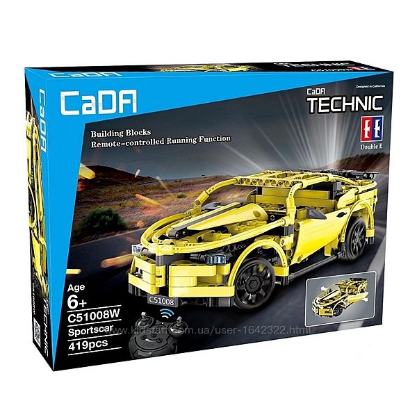 Конструктор CaDa Technic C51008W Спорткар с аккумулятором 419 деталей