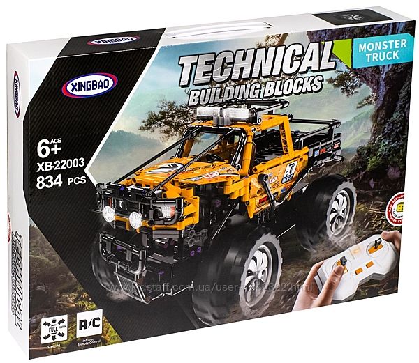 Конструктор XingBao XB-22003 Желтый Monster Truck 834 деталей