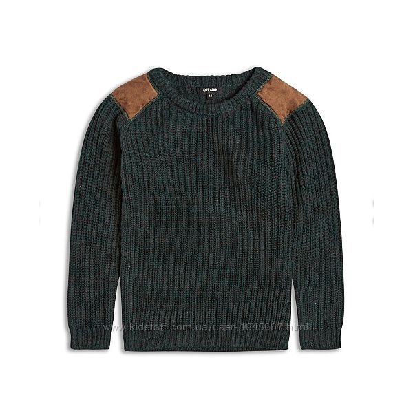 Темно-зеленый вязаный свитер для мальчика на 4-14 лет, Riot Club Англия