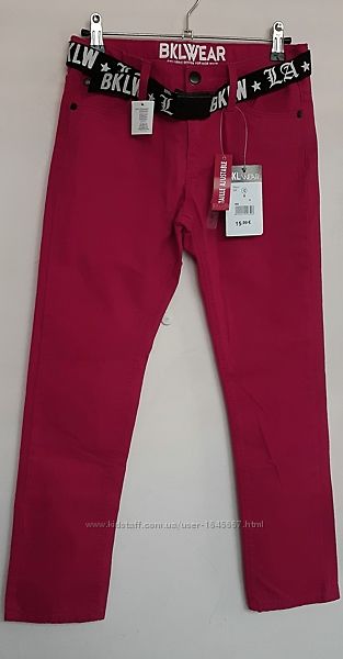 Стильные красные джинсы слимы BKL wear Франция  на 10 - 13лет