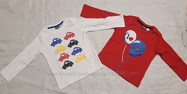 Реглан кофта, футболка Lupilu для мальчиков размеры 62-68, 86-92
