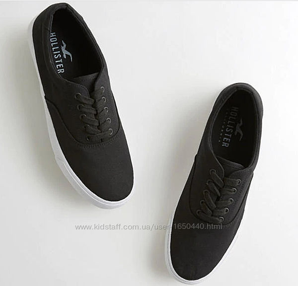 Черные кеды сникерсы Холлистер Hollister Lo Sneaker  Размер US11 - 28,6 см 