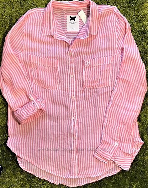 Летняя хлопковая рубашка в полосочку Gilly hicks Джилли хикс Размер XL
