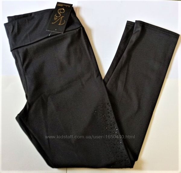 Черные стрейчевые брюки на  флисе с камнями BellaDonnа Размер 50-52