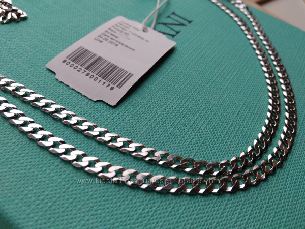 Серебряная цепочка цепь плетение Гурмет Картье панцирное 55 см серебро 925 