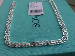 Серебряная цепочка цепь якорное плетение 55, 60 см серебро 925 пробы