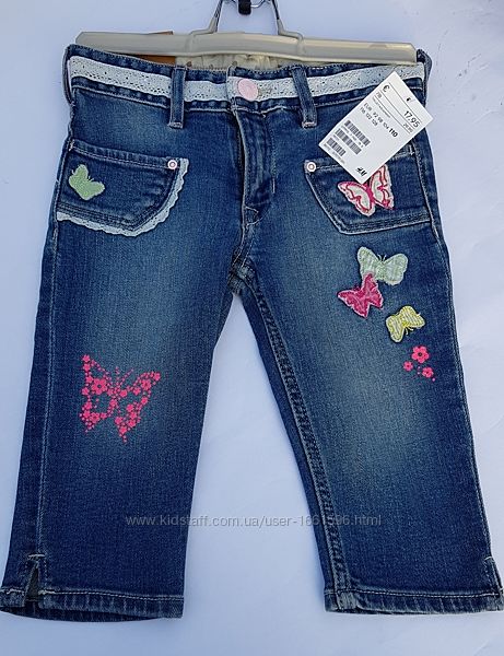 Бріджі джинсові H&M Denim&Slim для дівчинки 4-5 р 110см