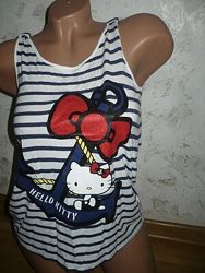 Майка морячка полосатая с якорем Xello Kitty 12-14лет