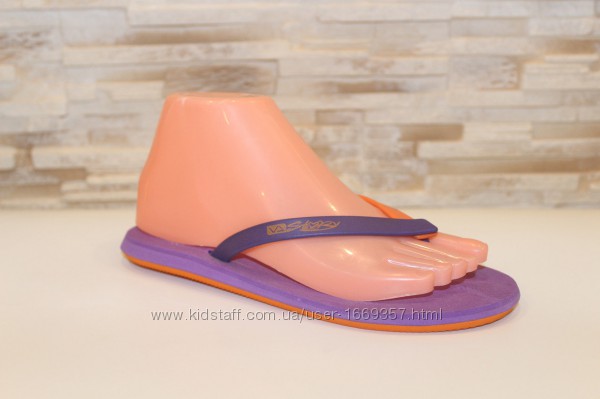 Вьетнамки женские сиреневые с оранжевым Б715