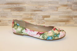 Балетки туфли женские розовые цветы Т1095