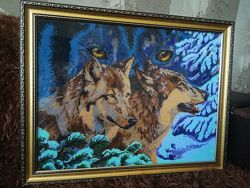 Картина бисером Волки и Подсолнухи 