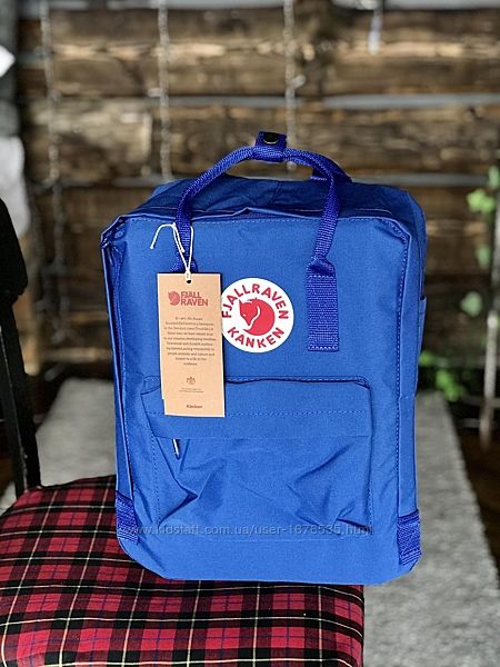 Модный школьный рюкзак Канкен Kanken LUX качество 16 л, 36х28 см, синий