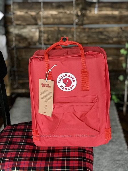 Рюкзак школьный Канкен Kanken LUX качество 16 л, 36х28 см, красный