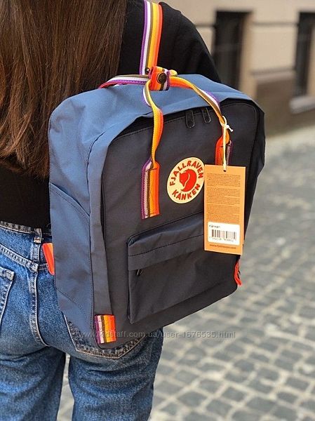 Рюкзак школьный Канкен Kanken LUX качество 16 л, 36х28 см, темно синий