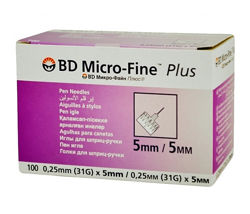Иглы BD Micro-Fine Plus 31G x 5мм, 100 шт