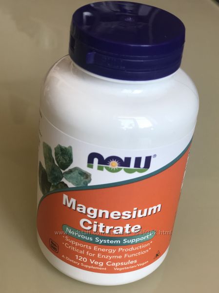 Акция Magnesium Citrate, 120 капсул, Now Foods, Цитрат магния, витамины США