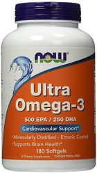 Акция Ultra Omega-3, 180 шт, Now Foods, Омега-3, витамины, в наличии Iherb