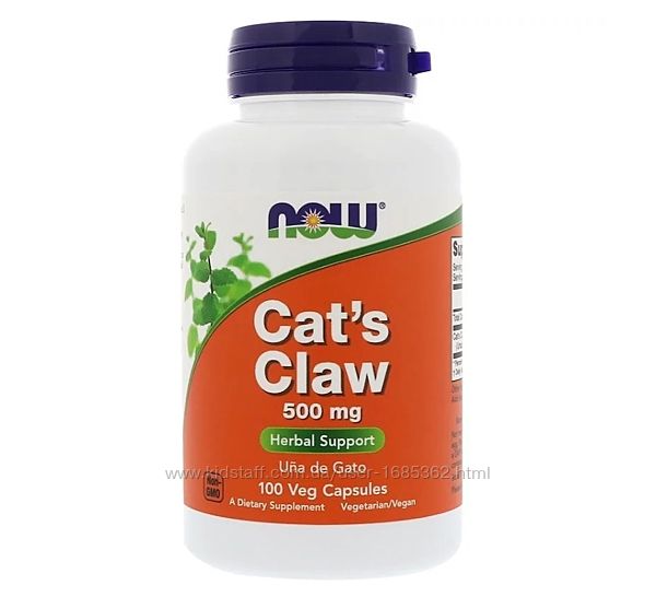 Акция Cat&acutes Claw, 100шт, Now Foods, Кошачий коготь, витамины США