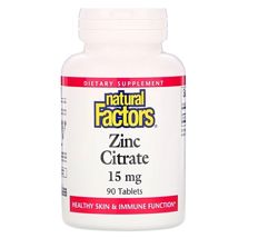 Акция Natural factors, Zinc citrate, Цитрат цинка, 15мг, оригинал, США