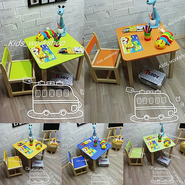 Набор детский столик и стульчик детский стол и стул 