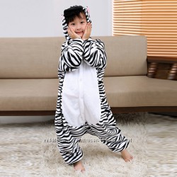 Костюм кигуруми пижама детская зебра 